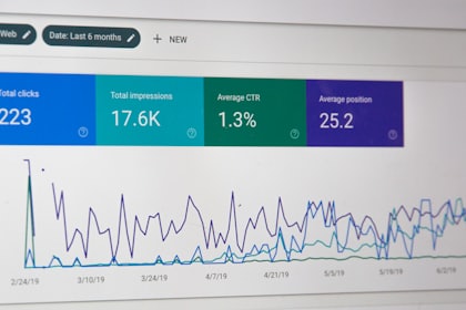 A screen showing steady growth in a simple analytics chart.